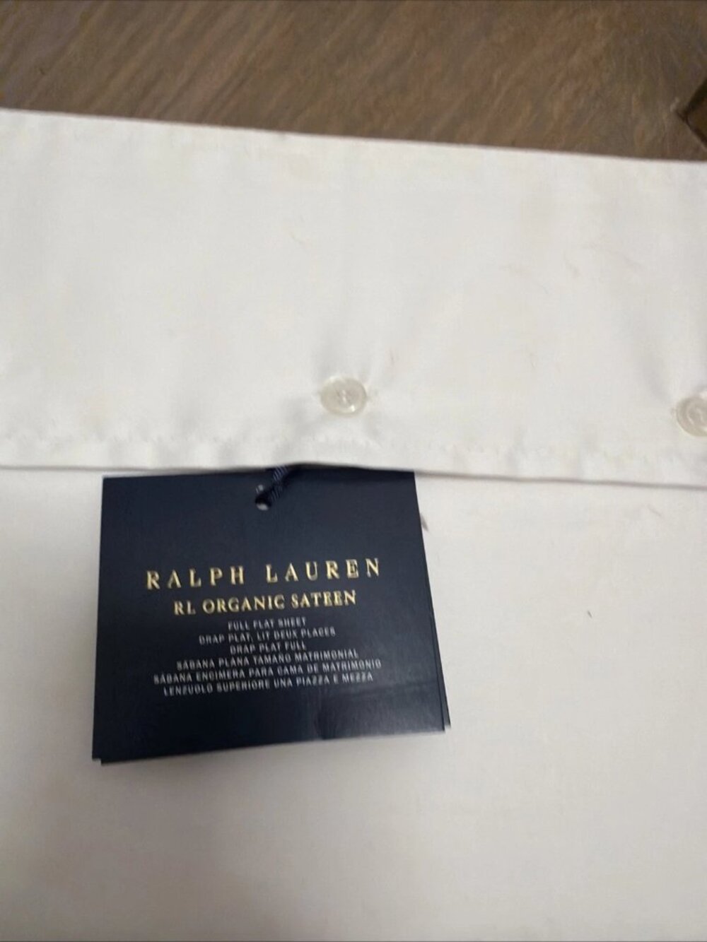 Ralph Lauren RL Organic Sateen 624TC FULL Flat Sheet - Parchment White - NEW